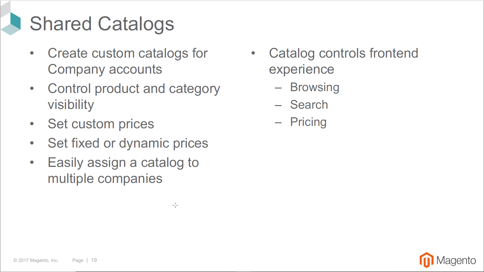 Shared Catalogs Magento B2B Edition