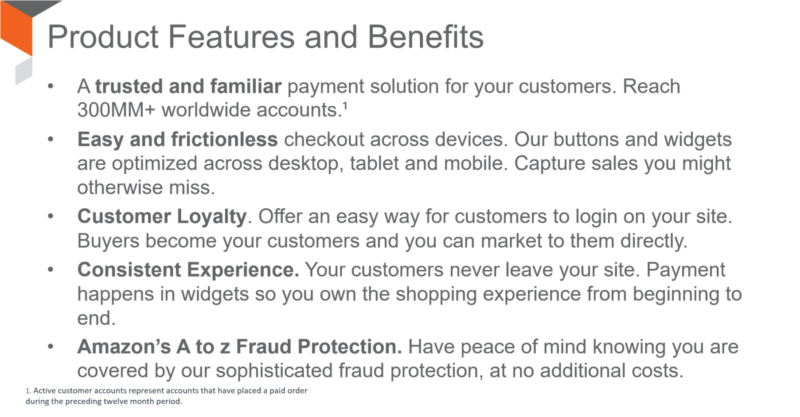 Amazon Pay: Products and Benffits / Quelle: Magento