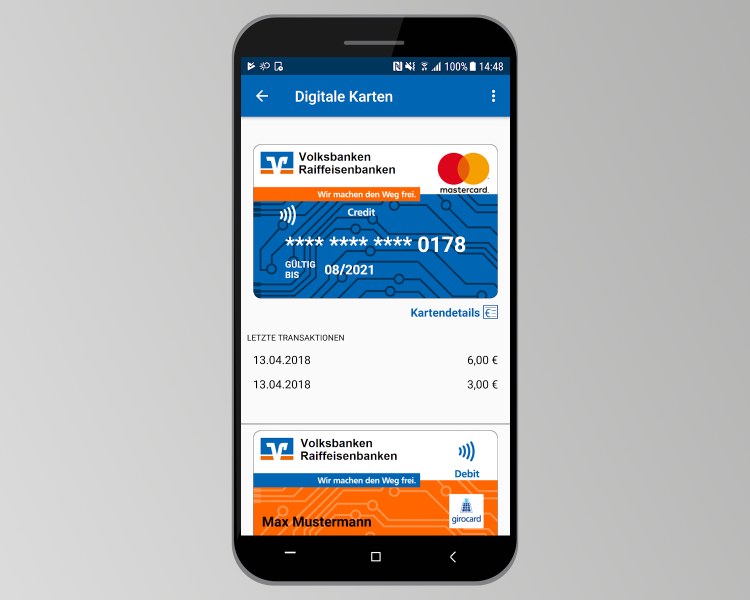 Mobile Payment-App der VR-Bank (Quelle: Play Store, Montage: netz98)