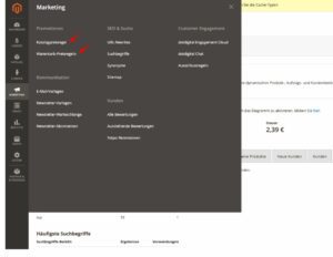 Magento Preisregeln Hauptmenü