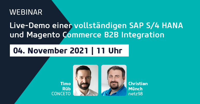 Neues Webinar: Integration von Magento Commerce B2B mit SAP S4/HANA