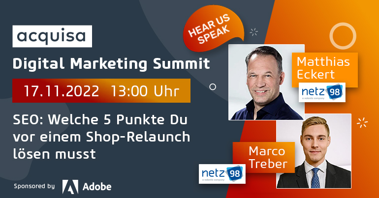 Digital Marketing Summit 2022: netz98 liefert Consulting Know-How