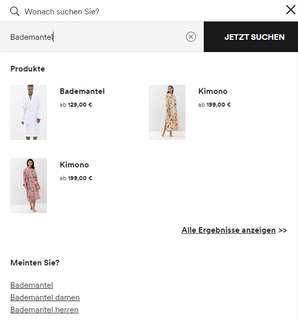 Suchfunktion im Onlineshop (Praxisbeispiel)