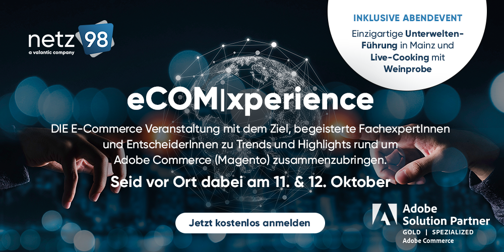 Banner zur eCOMxperience von netz98