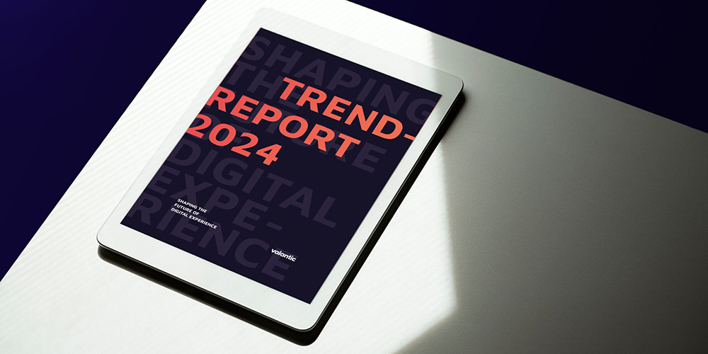 Tablet-PC mit dem Cover des Trendreport 2024