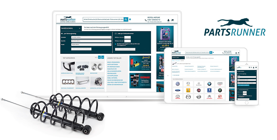 Partsrunner Magento Automotive Referenzen Screen